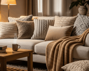 Clean Sofa in cozy living room