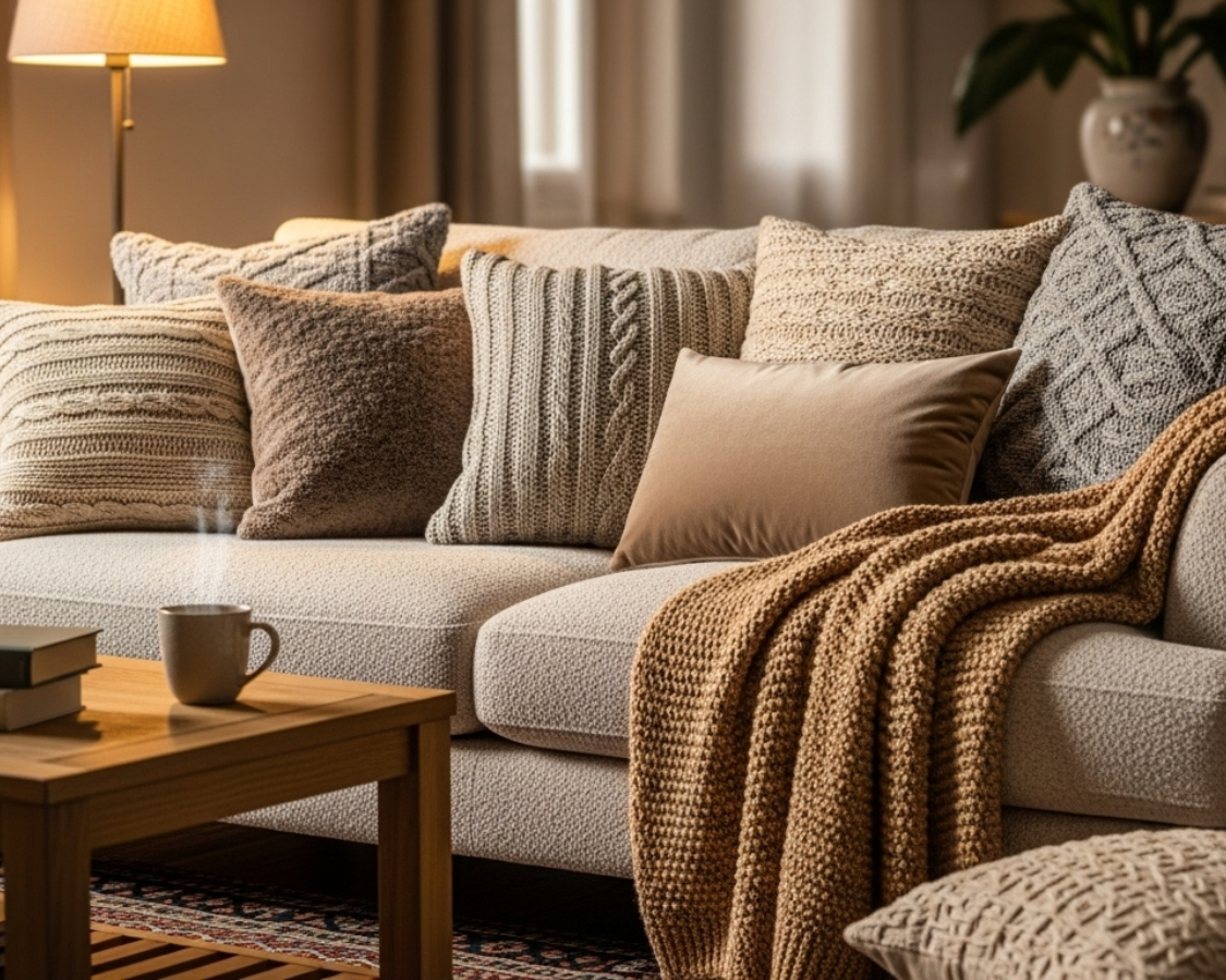 Clean Sofa in cozy living room