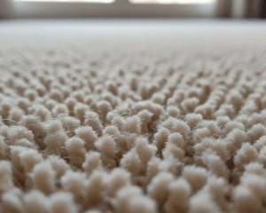 Macro shot of soft carpet fibers after professional cleaning