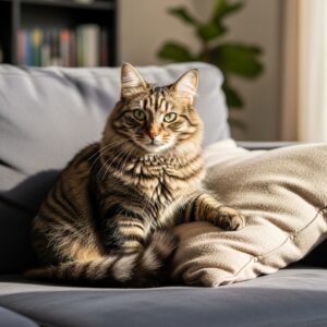 cat sitting on couch