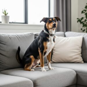 dog on couch